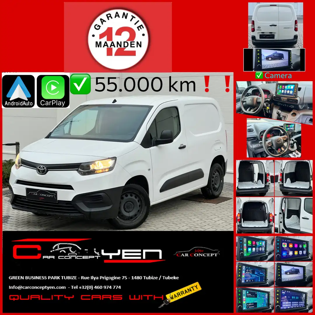 Toyota Proace City 1.5 D4D L1-9.910€ +BTW-CarPlay-Camera-55.000 Km Blanco - 1