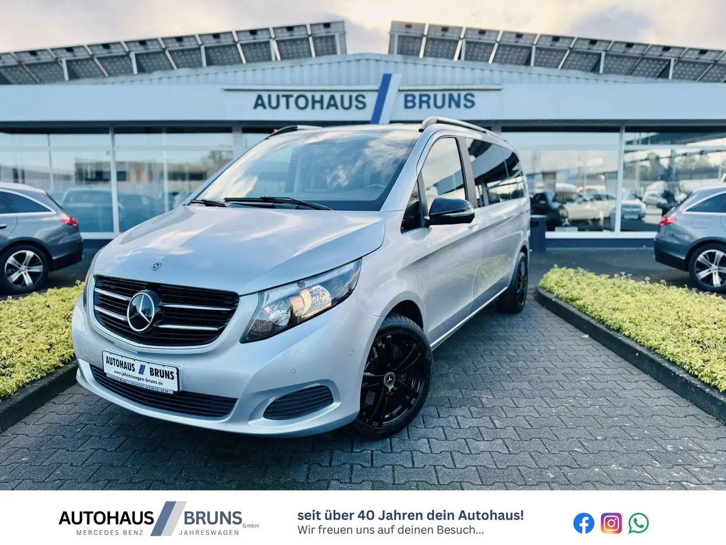 Mercedes-Benz V 250 d K NIGHT - Automa, Distronic, RFK, AHK, Navi, SHZ Argent - 1