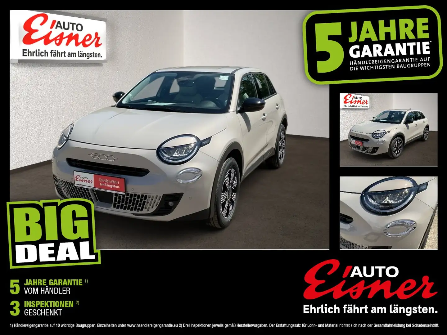 Fiat 600 1.2 Icon AUT DynLicht Fernlichtass. Kam. LED Grau - 1