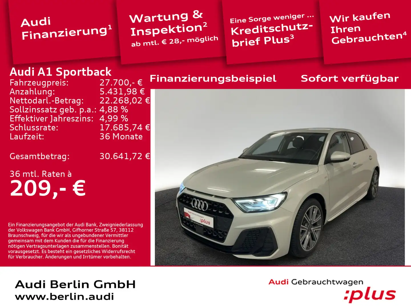 Audi A1 S line 25 TFSI S tr. LED RFK VIRTUA Silber - 1