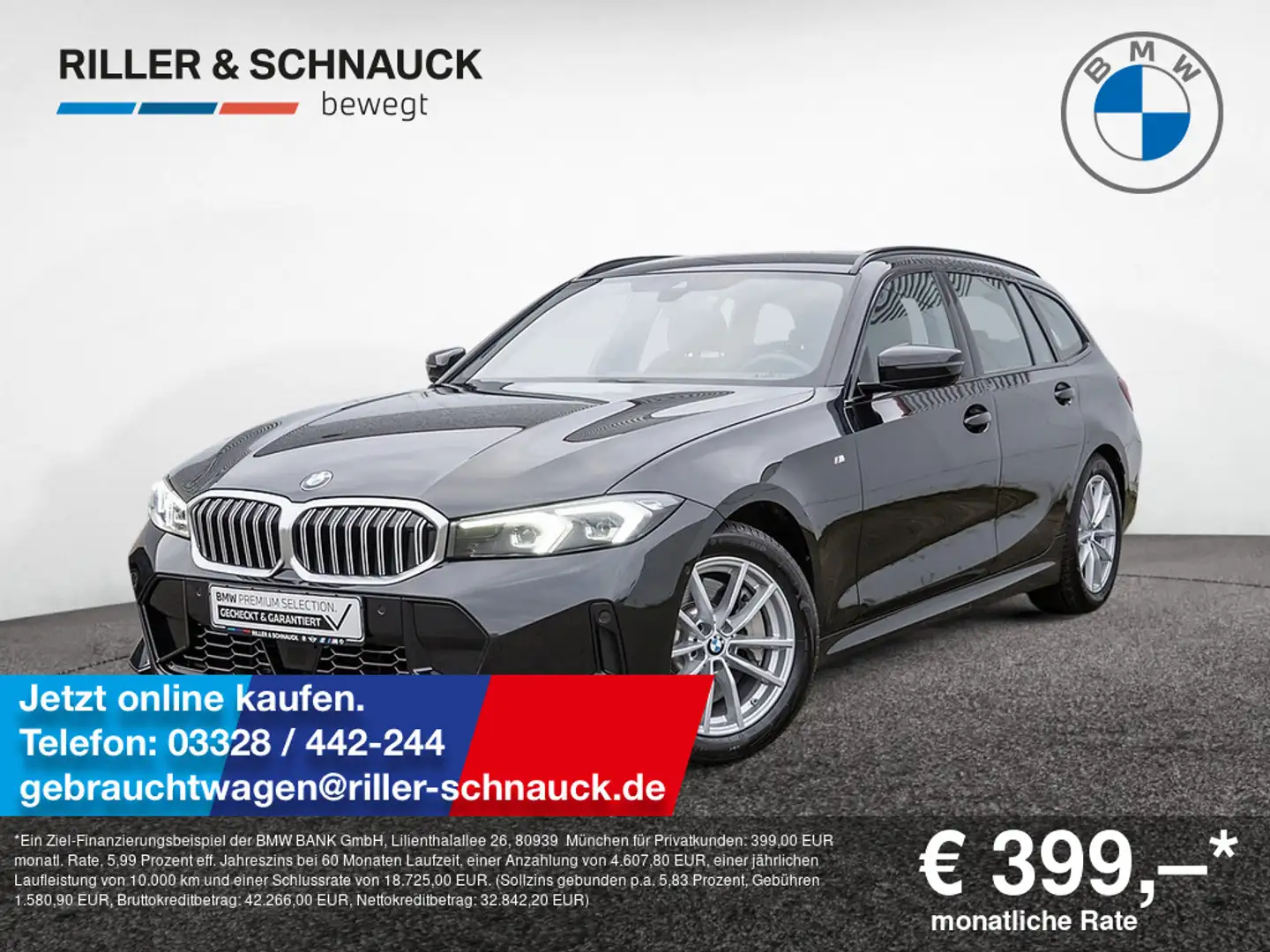 BMW 330 i Touring xDrive M-Sport ACC+KAM+LED+NAVI+ Schwarz - 1