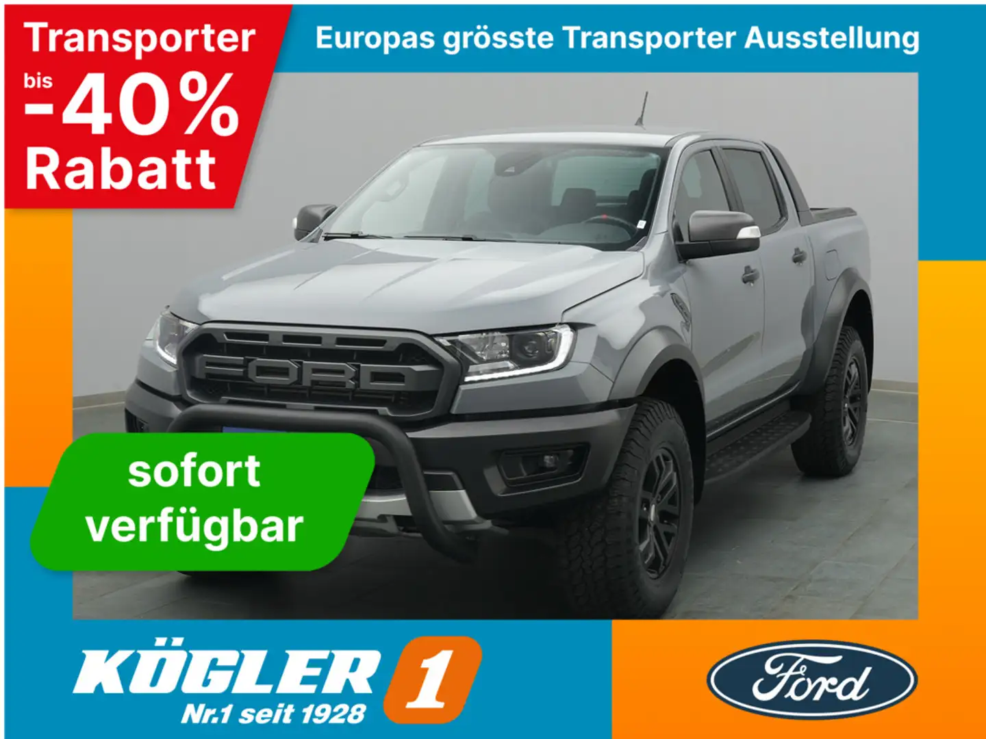 Ford Ranger RAPTOR 213PS Aut. 4x4/Klima/Navi/LED/PDC Grau - 1
