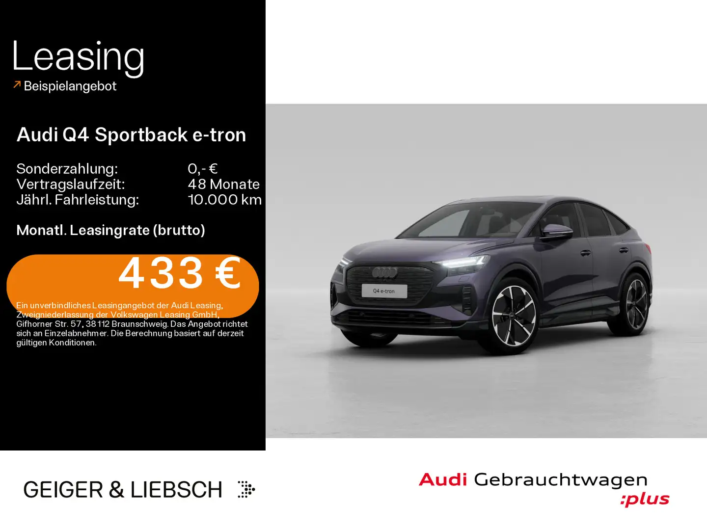 Audi Q4 e-tron 45 S line*Sonos*Pano*AR-HUD* Violett - 1