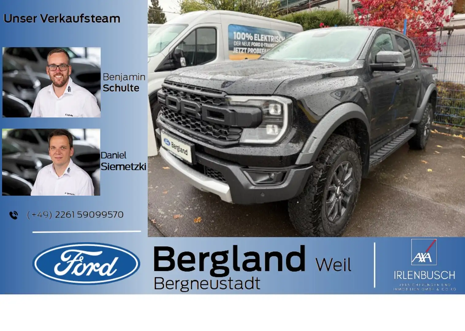 Ford Ranger Raptor DOPPELKABINE 2.0L 205PS Automatik Noir - 1