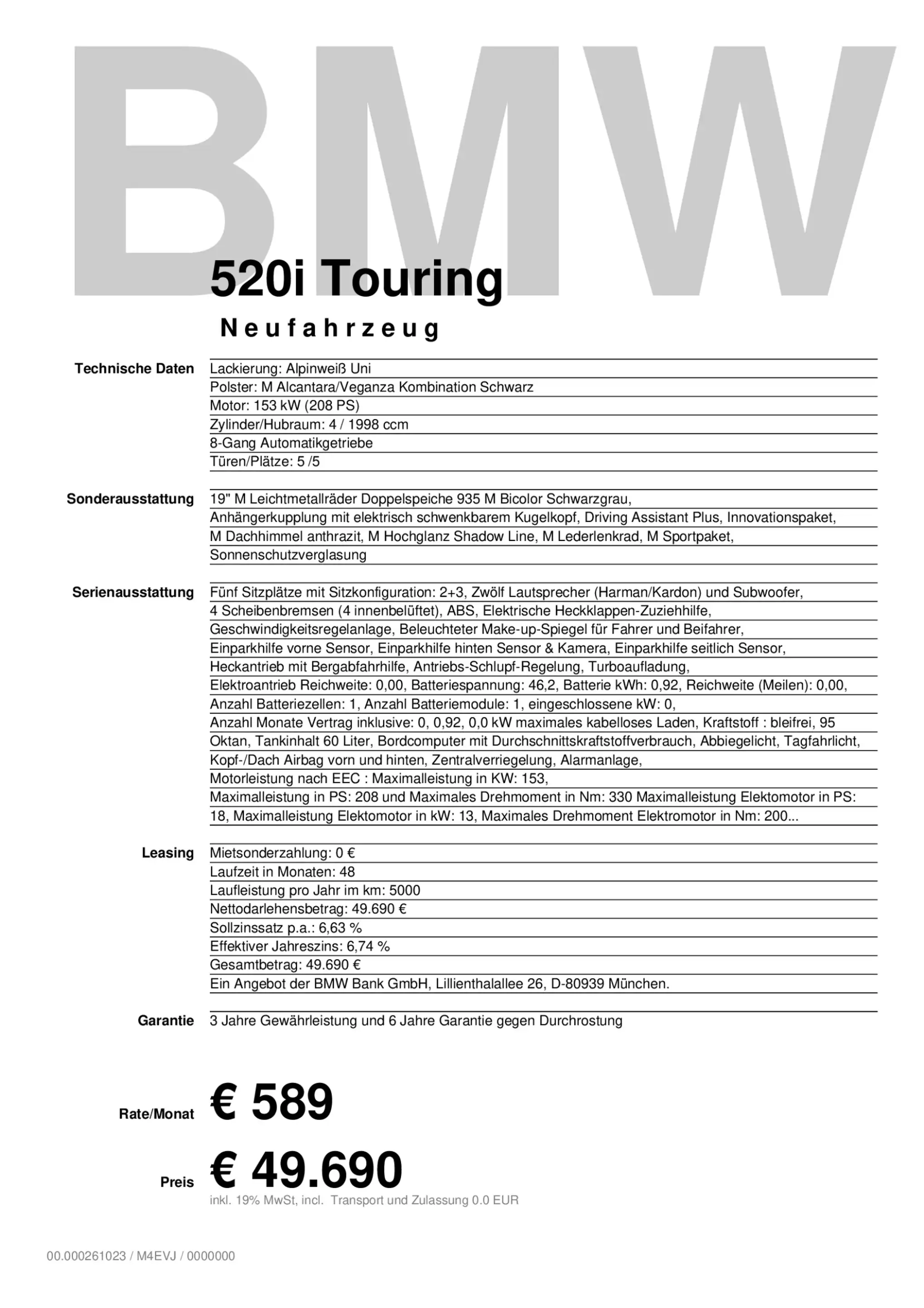 BMW 520 i Touring M Sportpaket+AHK+ACC+Alarm+Harman — photo 5