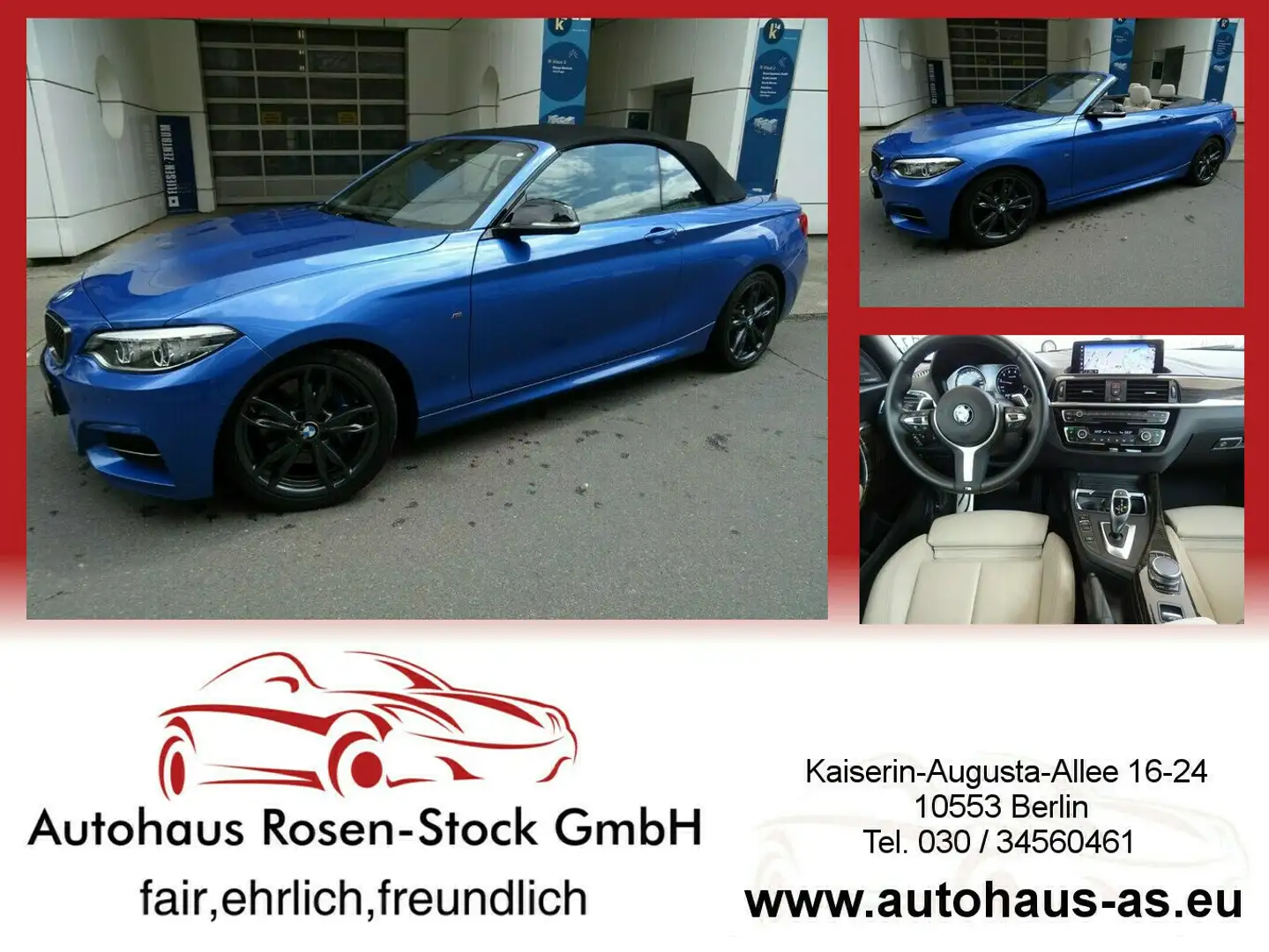 BMW M240 i Cabrio xDrive M-Sport SAG ,Leder,Kamera,Ope Azul - 1