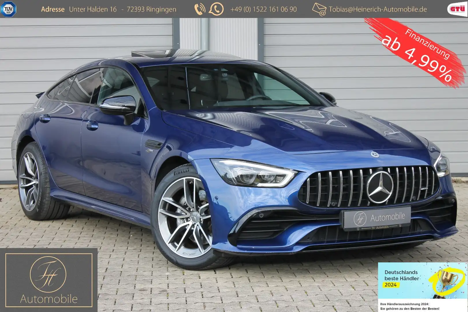 Mercedes-Benz AMG GT 4-trg. 53 4Matic+*2.Hand*Schiebedach*TOP Bleu - 1