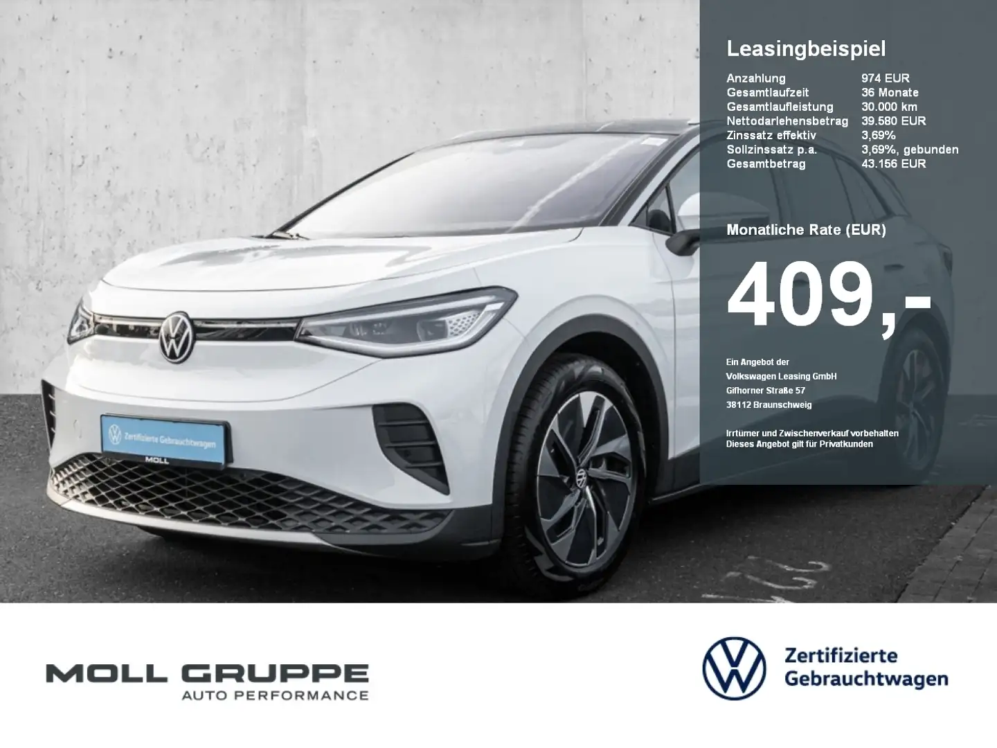 Volkswagen ID.4 Pro ACC AKUSTIKGLAS AUT FLA KLIMAA. LED LM Schwarz - 1