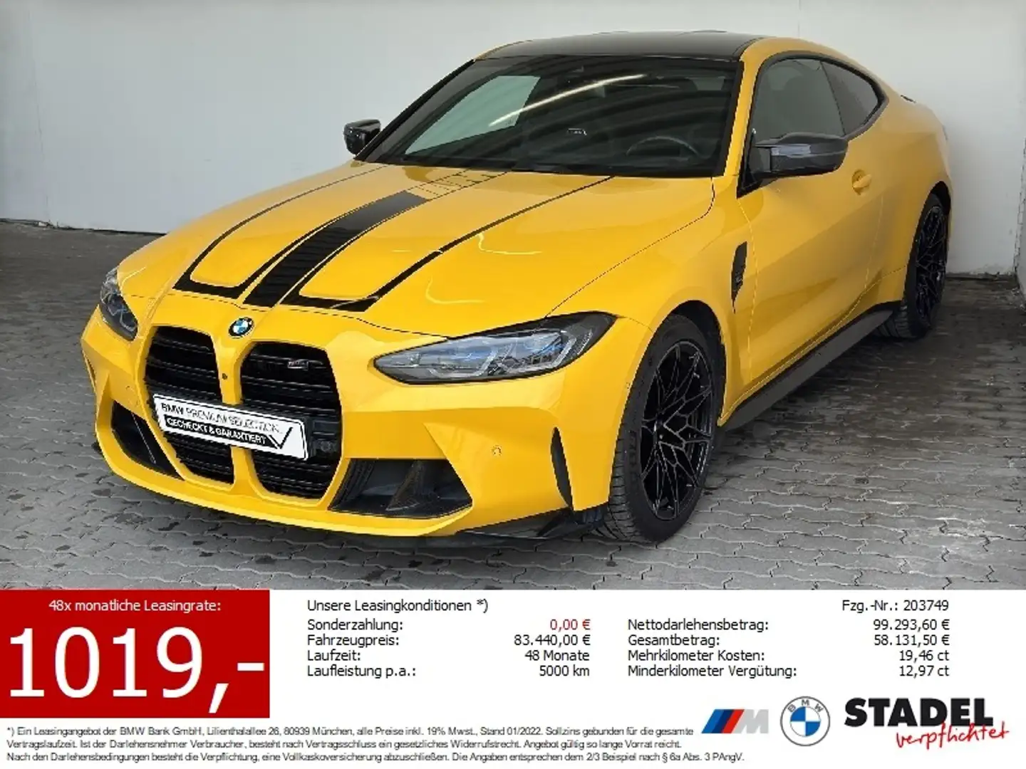 BMW M4 Competition Coupé Navi.Laser.360°.HarmKard Gelb - 1