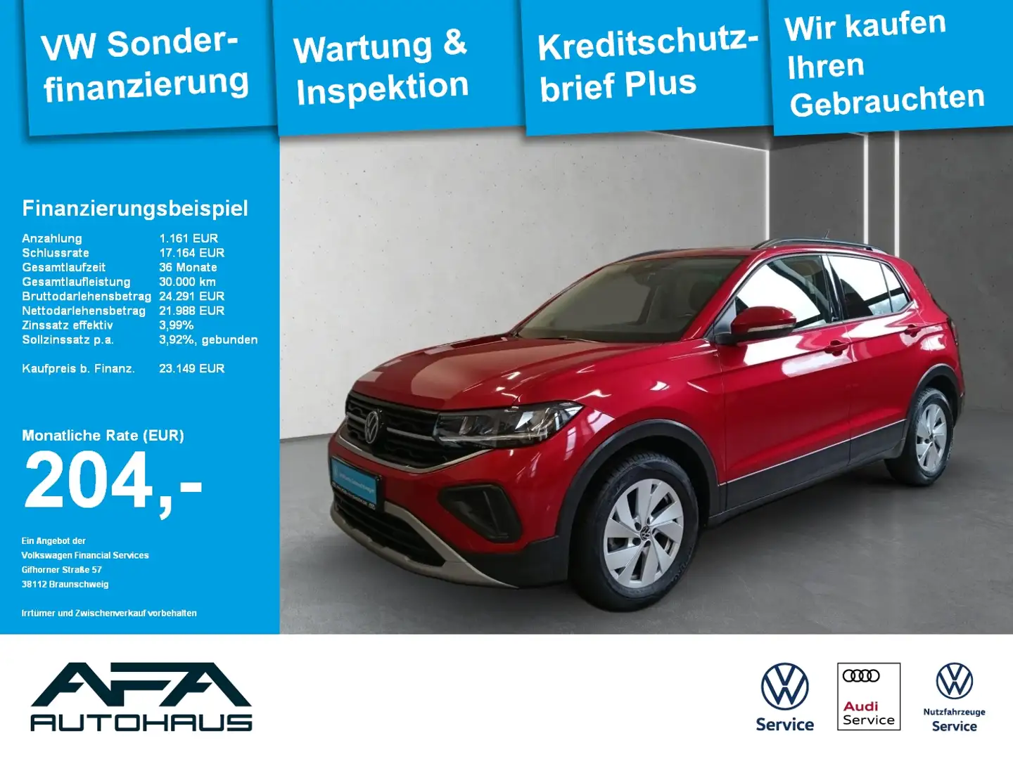 Volkswagen T-Cross 1.0 TSI LIFE DSG LED*ACC*SHZ*App-Connect Rojo - 1