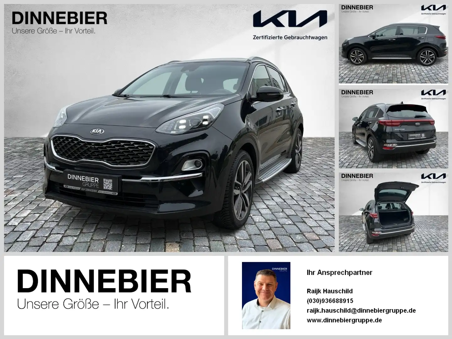 Kia Sportage Spirit+LED+RFK+NAV+SHZ CAM DynLicht LED NAVI Noir - 1