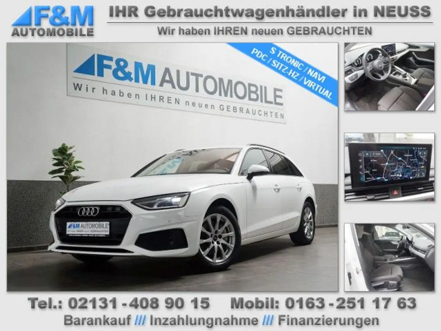 Audi A4 40 TDI S tronic Avant Navi PDC Sitzhz Virtual Bianco - 1