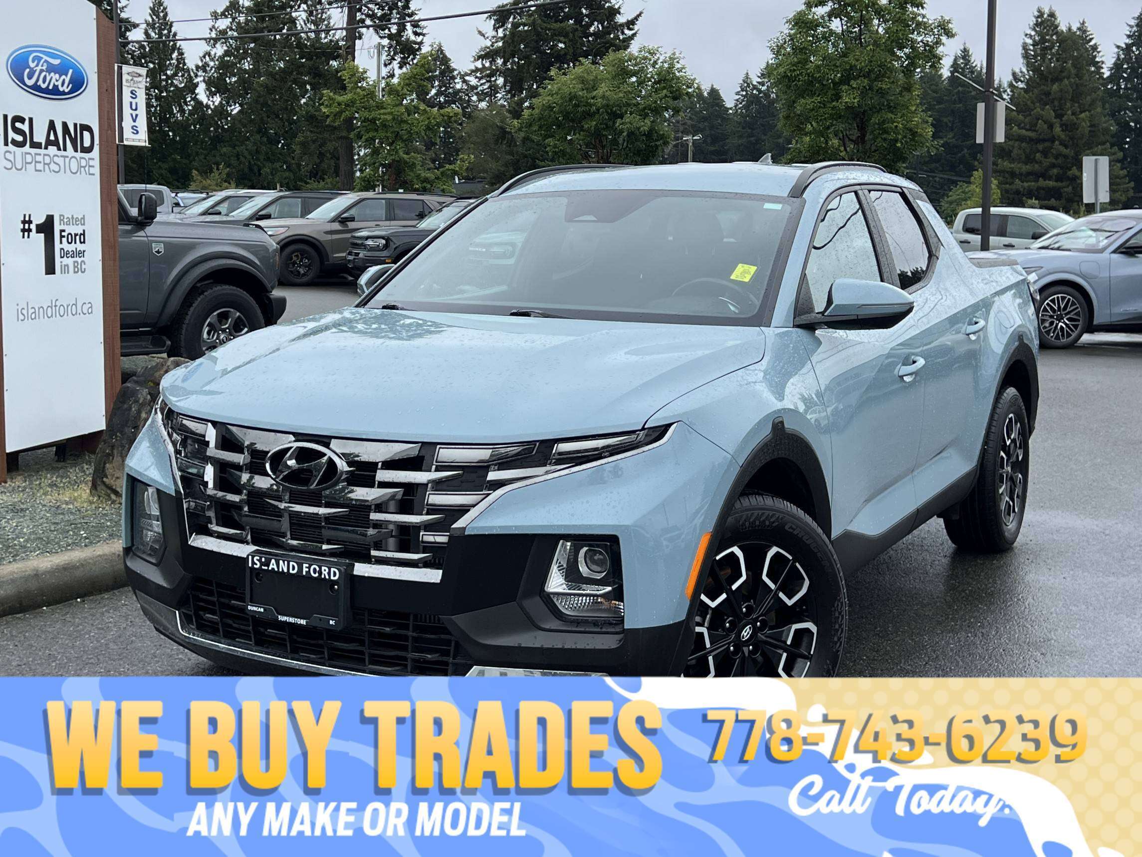 Blue 2024 Hyundai Santa Cruz Pickup Truck Automatic