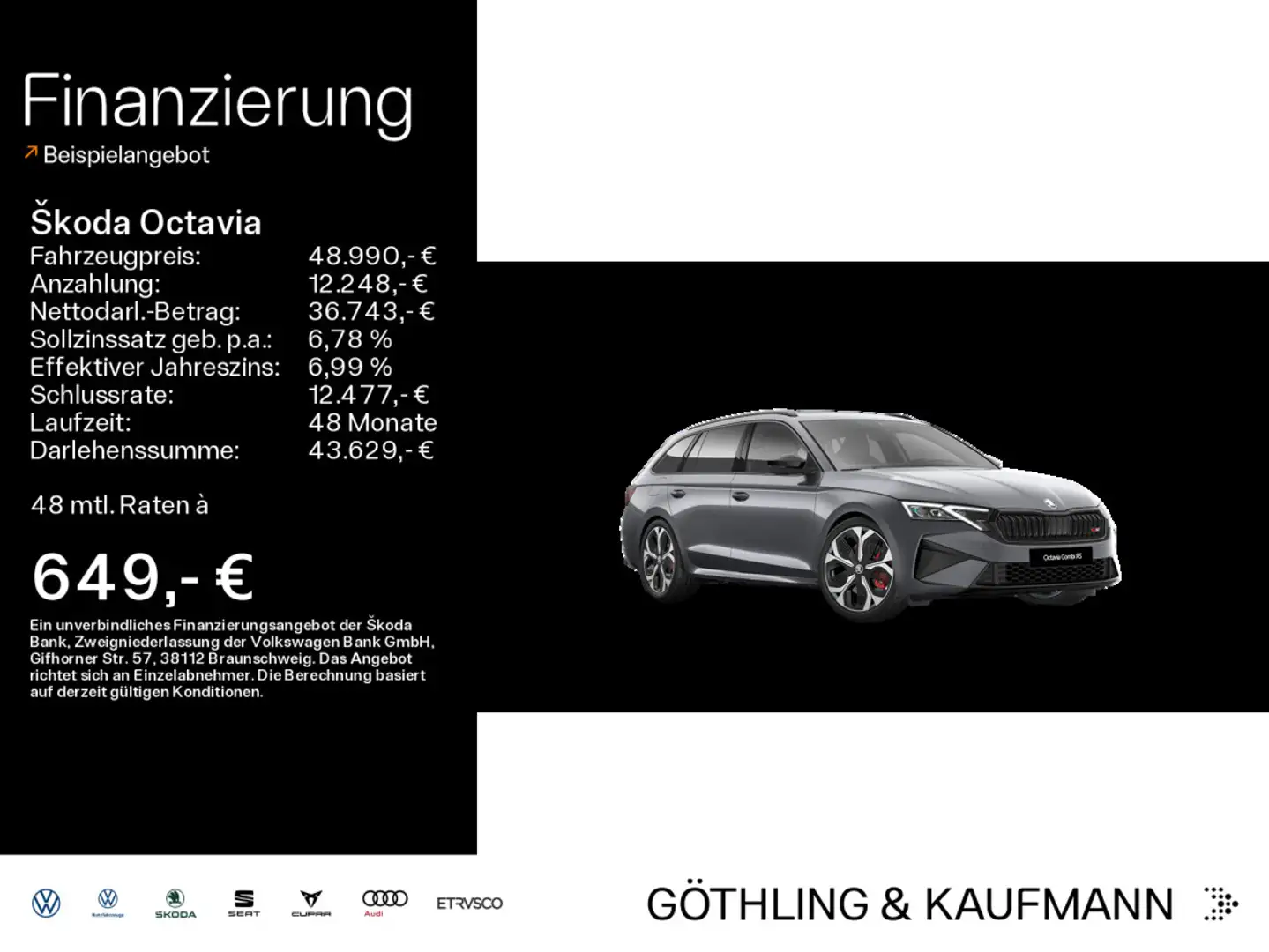 Skoda Octavia Combi RS 2.0 TSI DSG NAVI|PANO|PACC| Grijs - 1
