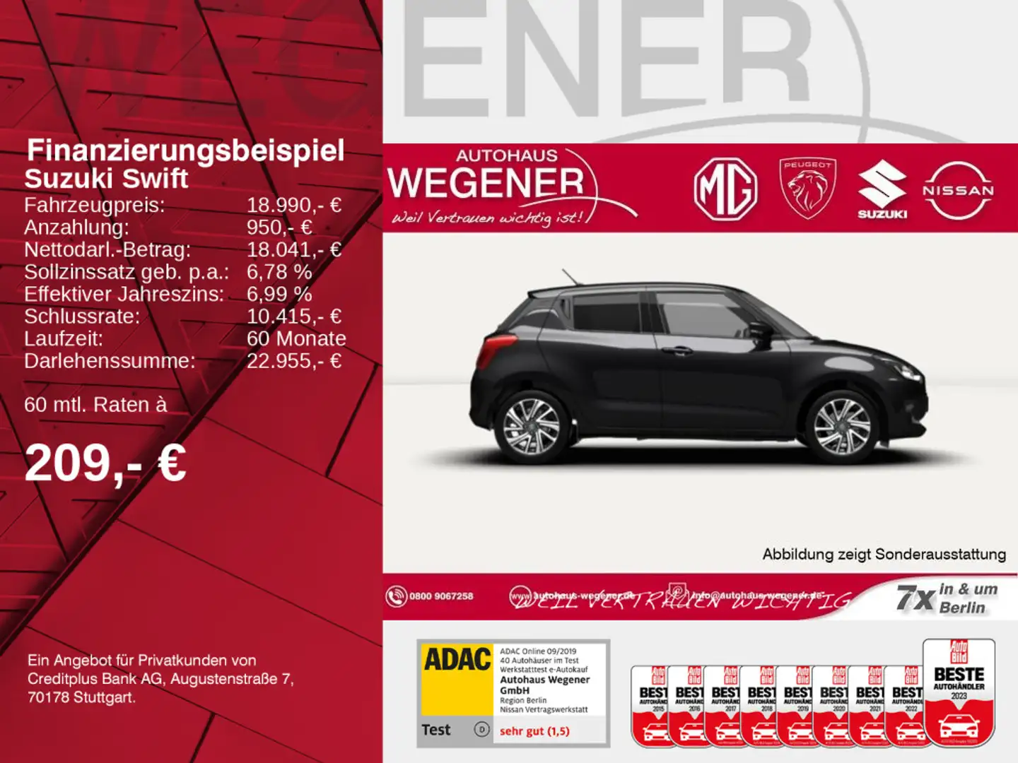 Suzuki Swift SWIFT AUTOMATIK COMFORT HYBRID | VORFÜHRWAGEN Schwarz - 2