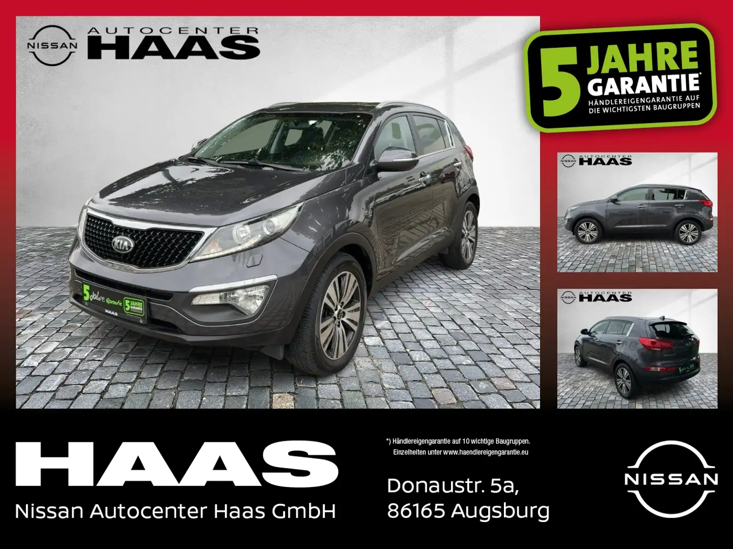 Kia Sportage 2.0 CRDi Spirit 1.Hand*TOP Zustand Grijs - 1
