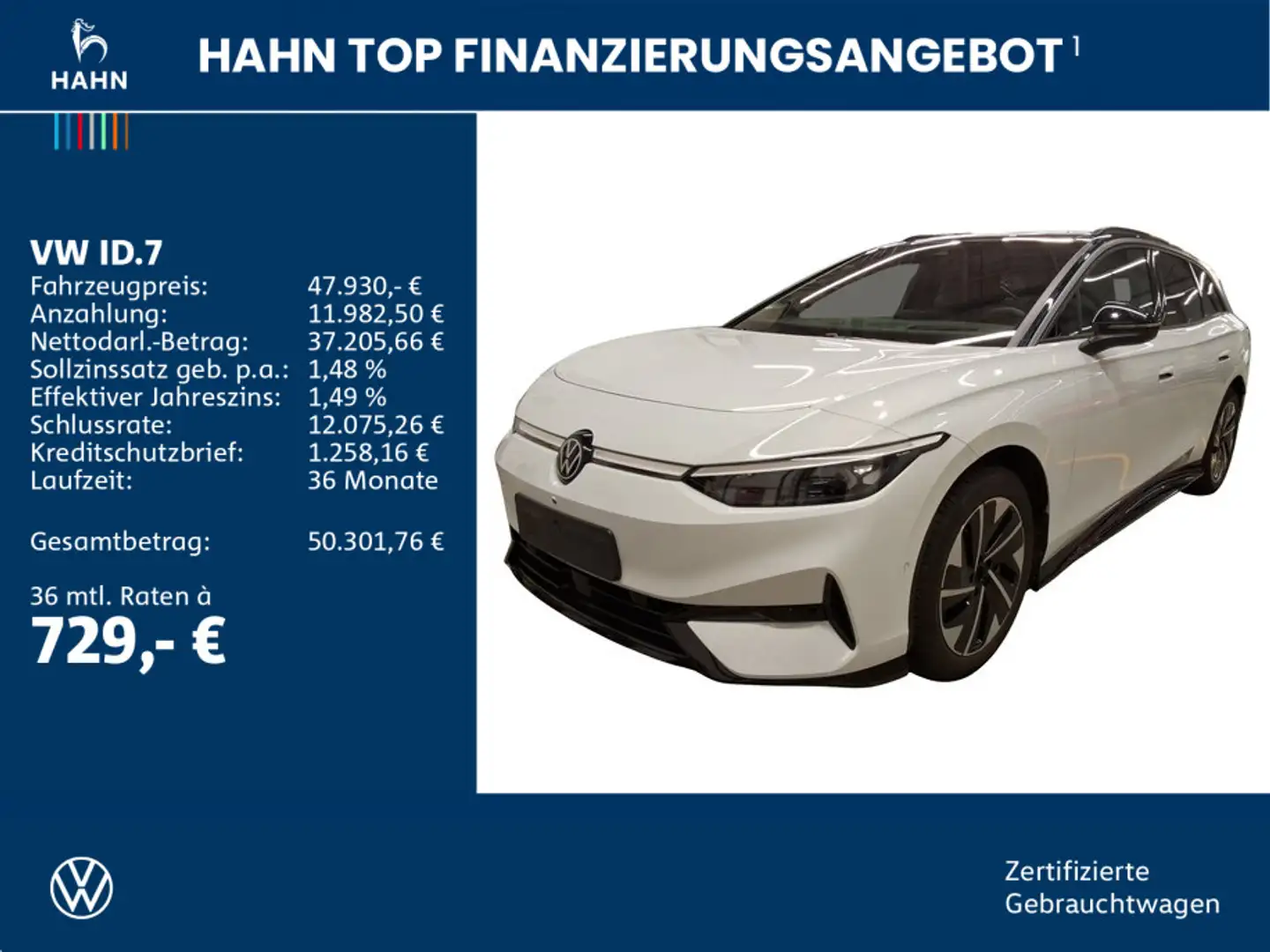 Volkswagen ID.7 Pro 360° AHK AR-HuD DCC Matrix Pano Wärmepu Weiß - 2