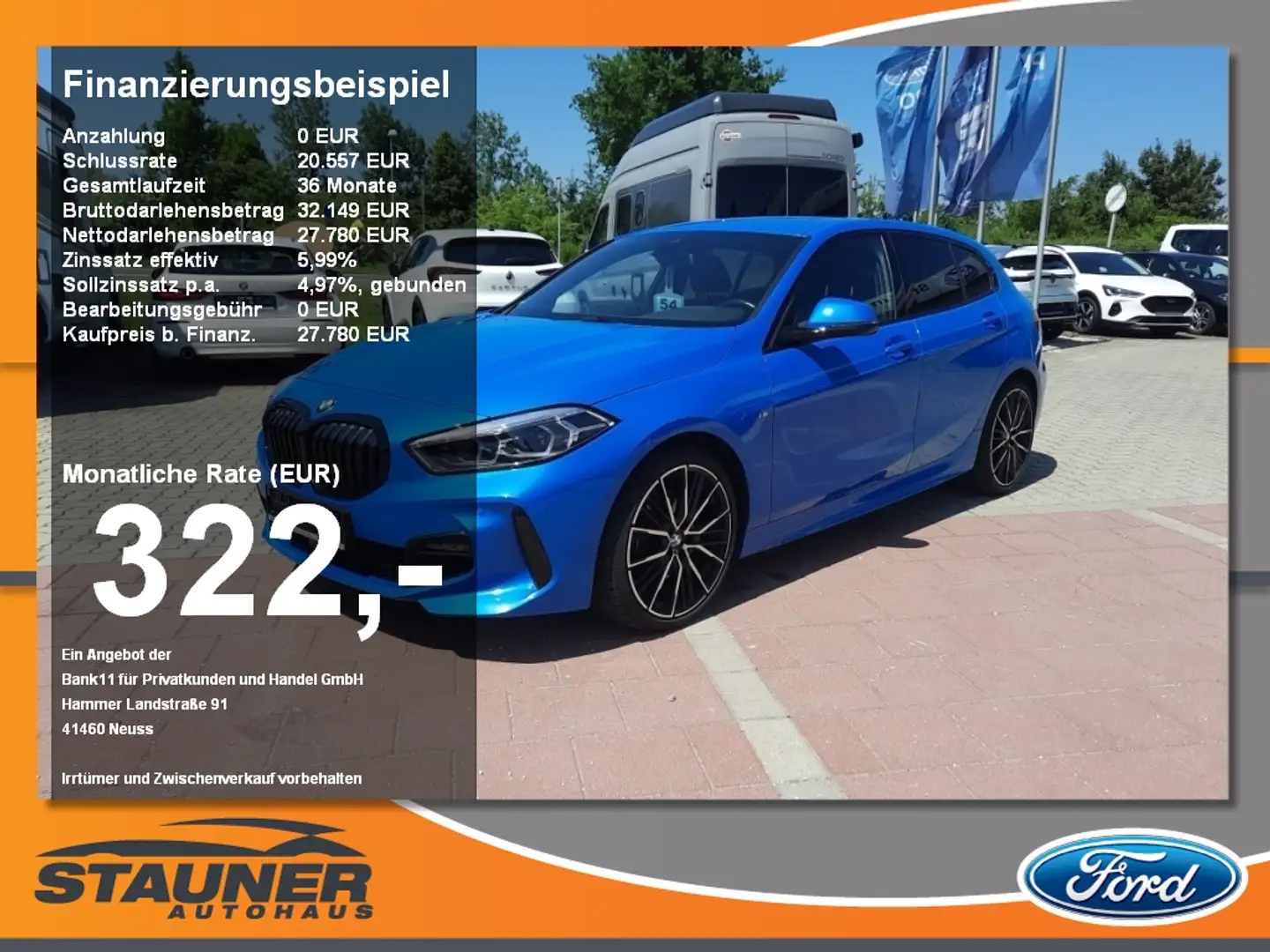 BMW 118 i M-Sport AHK ACC Kamera Navi LED SHZ Blau - 1