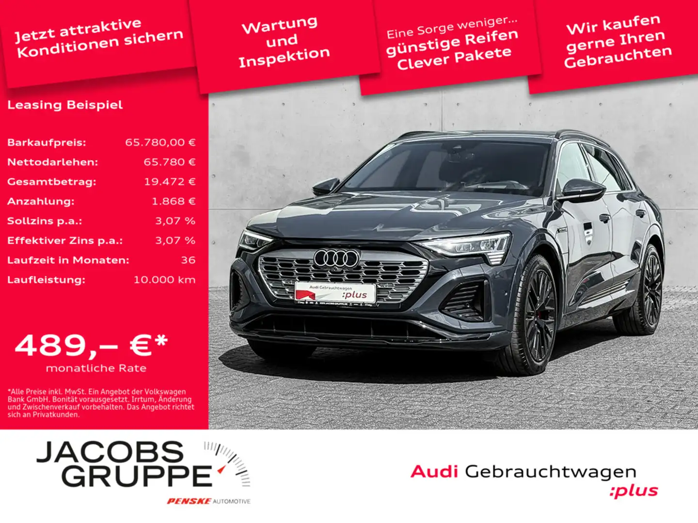 Audi Q8 55 quattro Matrix/HuD/Luftfed. S line e-tron Blau - 1