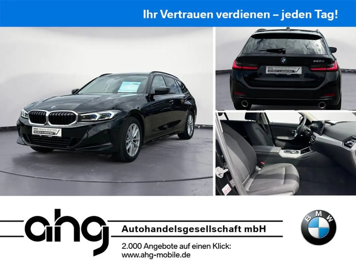 BMW 320 d Touring Automatik Navi Head Up Rückfahrkame Schwarz - 1
