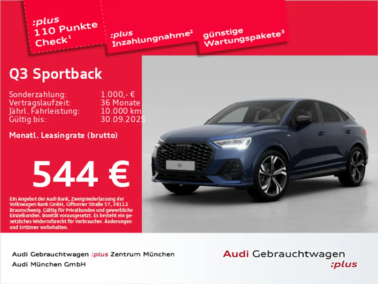 Audi Q3 40 TFSI qu. S tronic 2x S line 20"/ Blau - 1