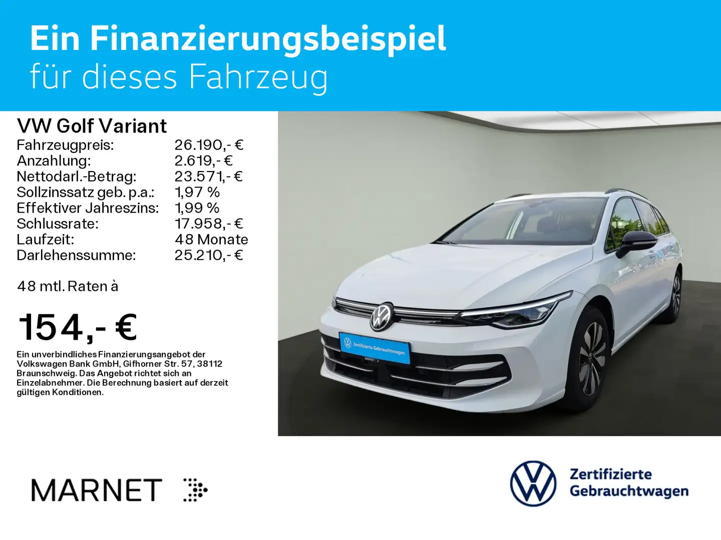 Volkswagen Golf Variant Golf VIII Variant 1.5 TSI GOAL*LED*AHK*KAMERA*NA Weiß - 2