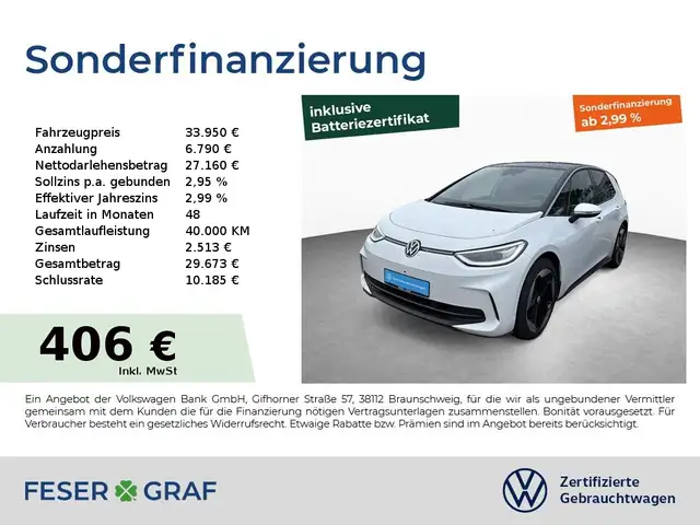 Volkswagen ID.3 Pro 1 Gang Aut. KAMERA NAVI LED