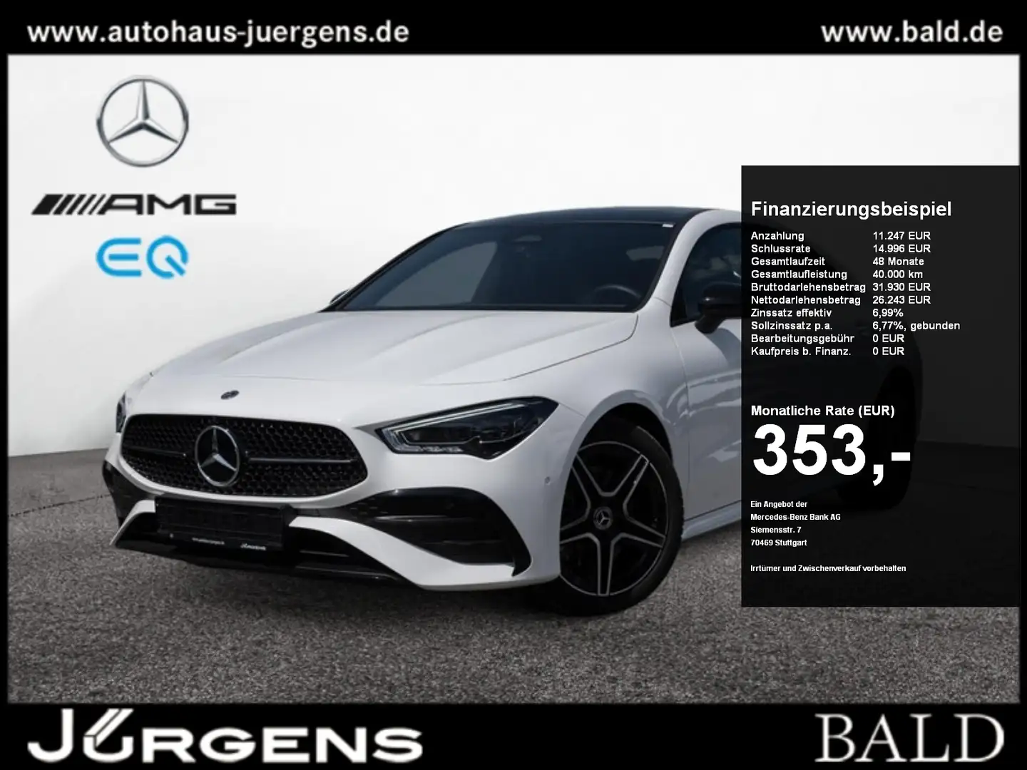 Mercedes-Benz CLA 200 Coupé AMG-Sport/MLB/360/Pano/Burm/Night Blanc - 1