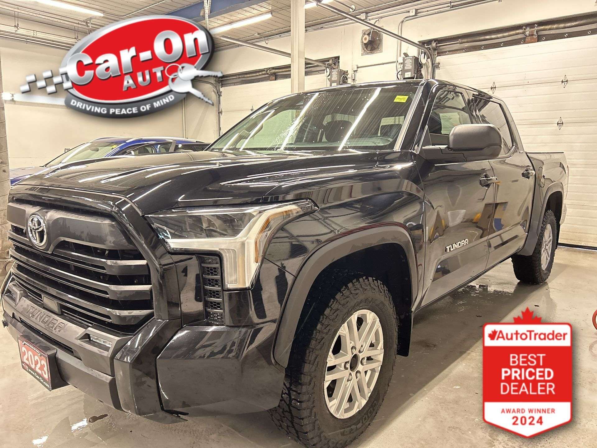 Black 2023 Toyota Tundra SR5 CrewMax Cab 4WD Pickup Truck Four-Wheel Drive Automatic