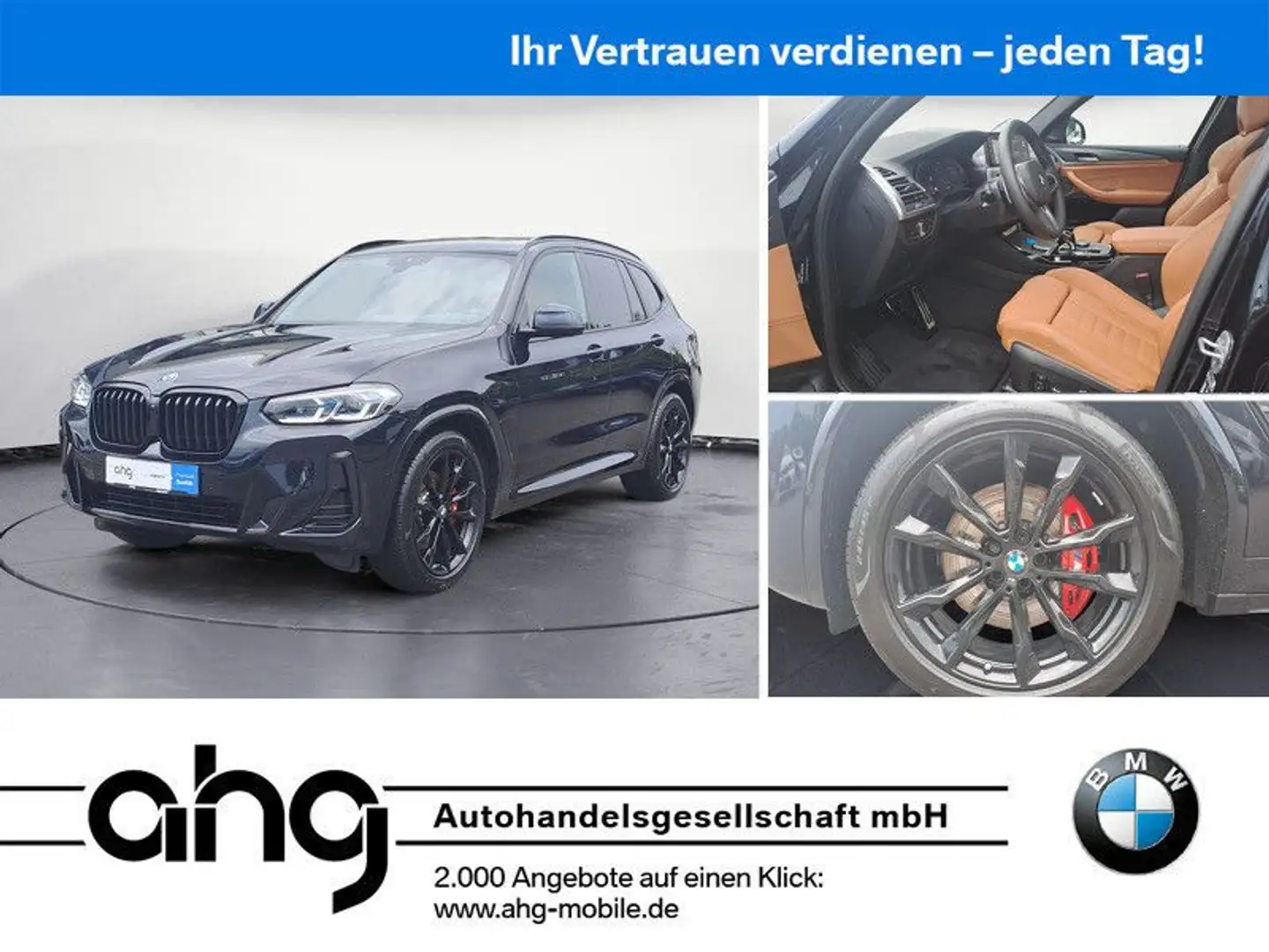 BMW X3 xDrive30d AT Navi Leder Panoramadach Bluetoot Schwarz - 1