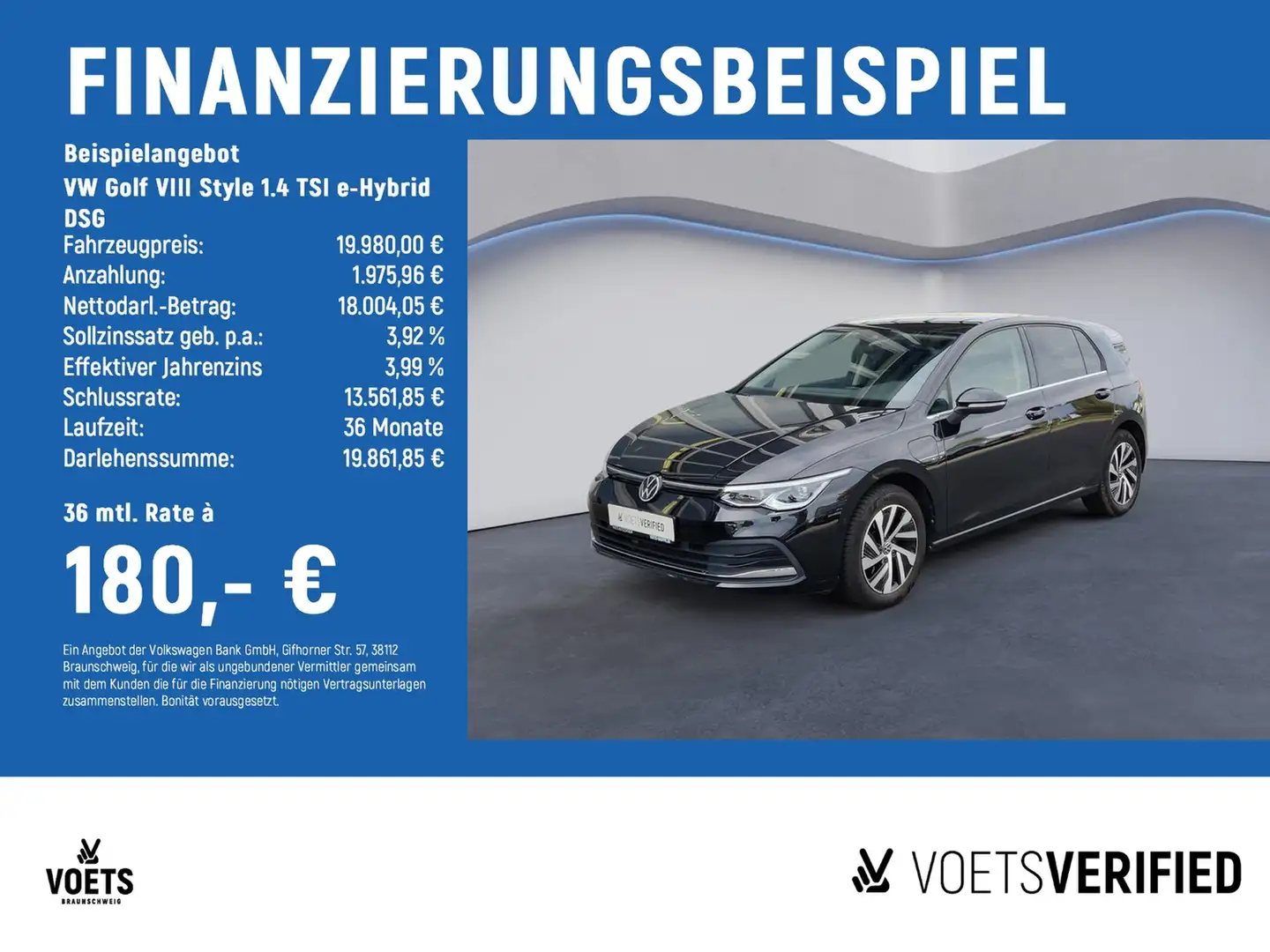 Volkswagen Golf VIII Style 1.4 TSI e-Hybrid DSG MATRIX-LED+ACC+PDC Schwarz - 2