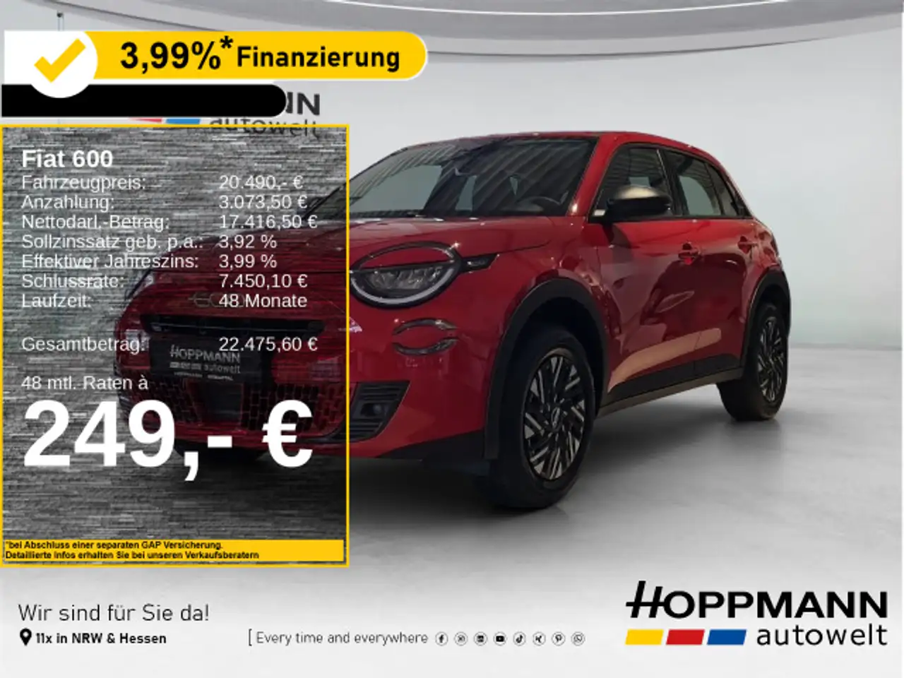 Fiat 600 *AUTOMATIK*Tempomat*Android Auto