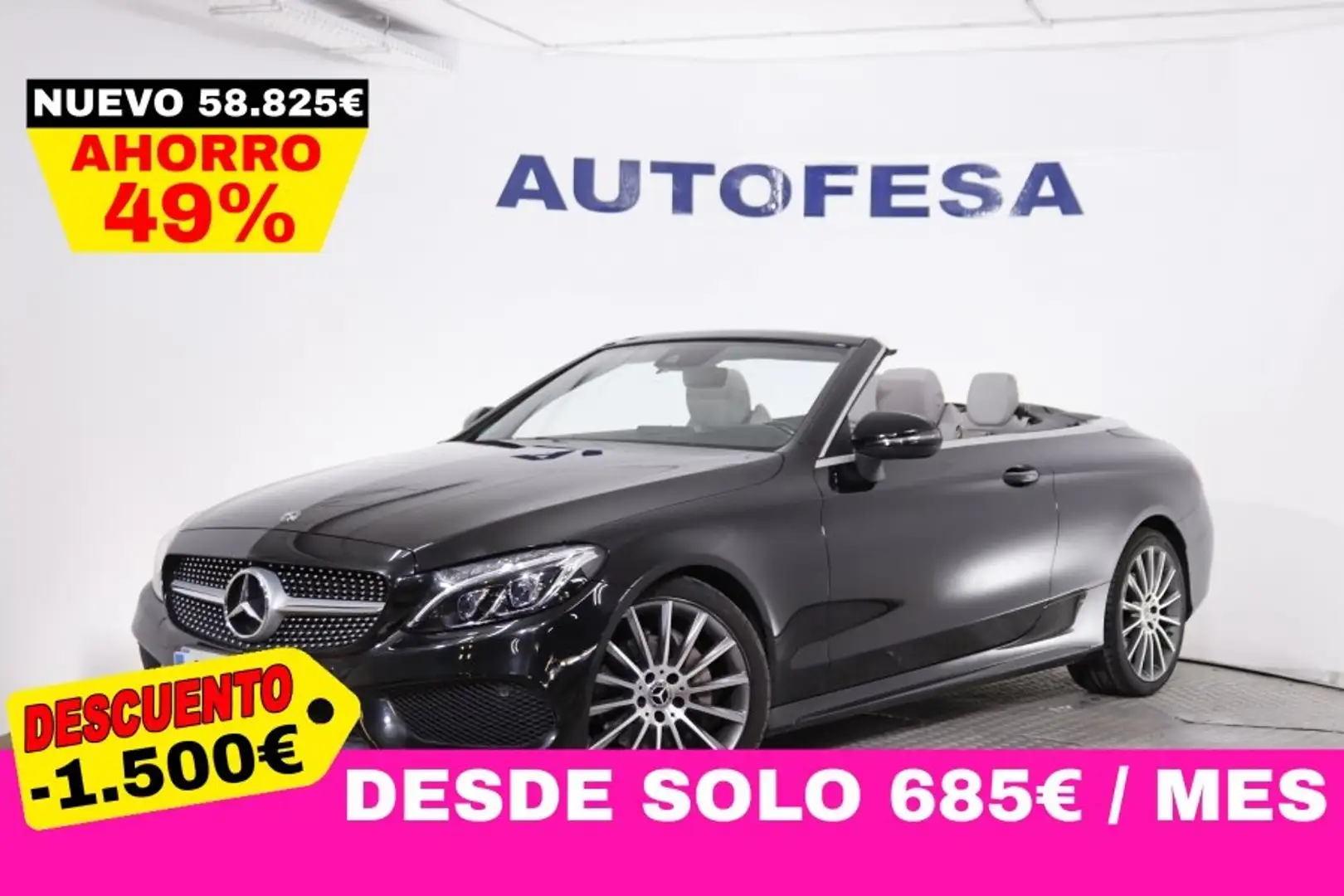 Mercedes-Benz C 220 220d 170cv Cabrio AMG Line #LIBRO, NAVY, CUERO, LE Noir - 1
