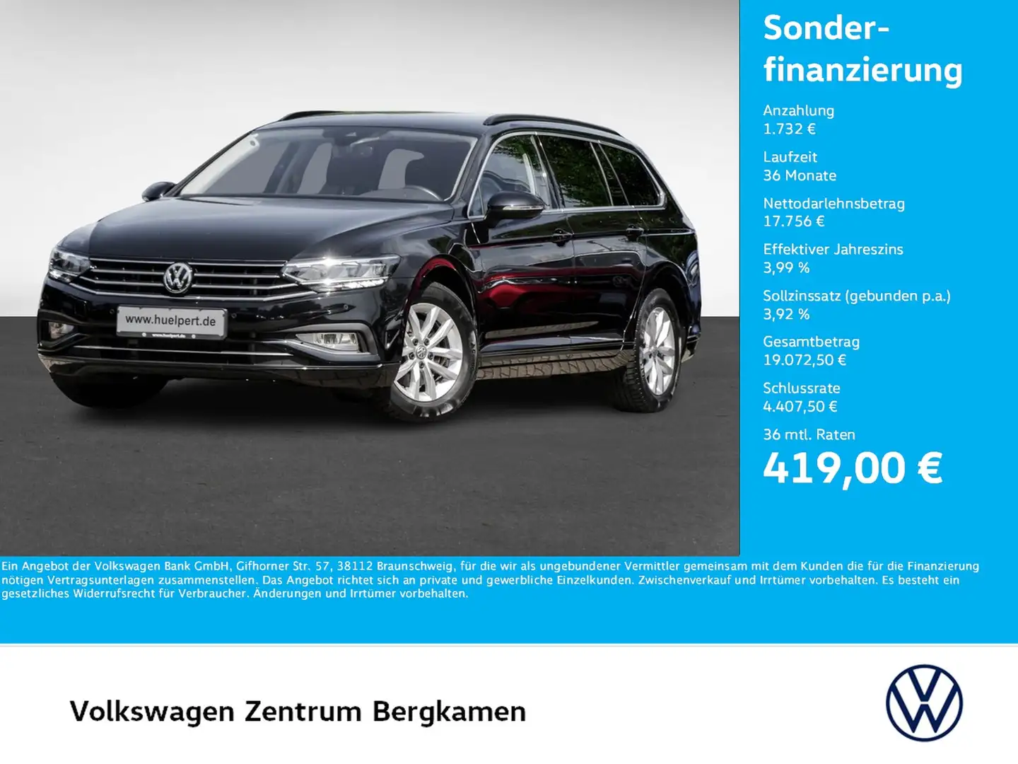 Volkswagen Passat Variant 1.5 BUSINESS AHK ACC NAVI ALU LED Zwart - 1