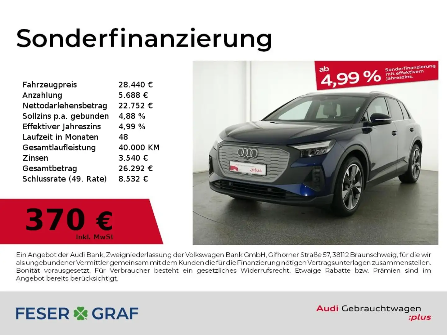 Audi Q4 e-tron 40 e-tron Wärmepumpe/ Navi Plus/ Bluetooth Bleu - 1