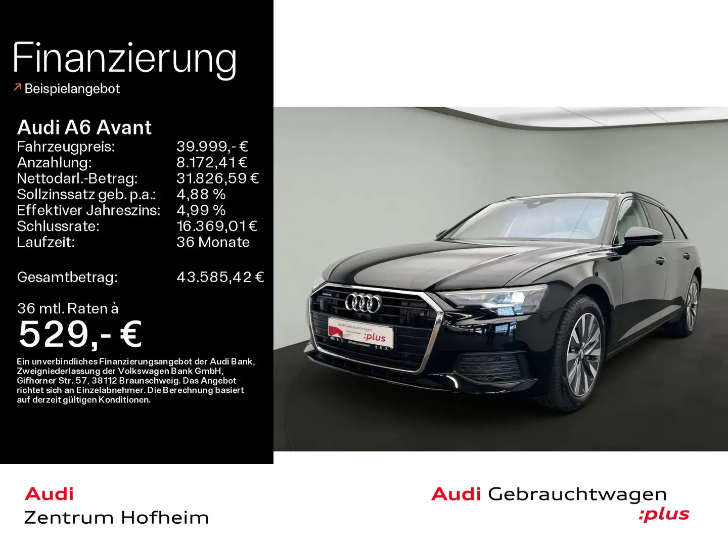 Audi A6 50 TDI qu tip*Pano*LED*Virtual*Navi+*36 Schwarz - 1