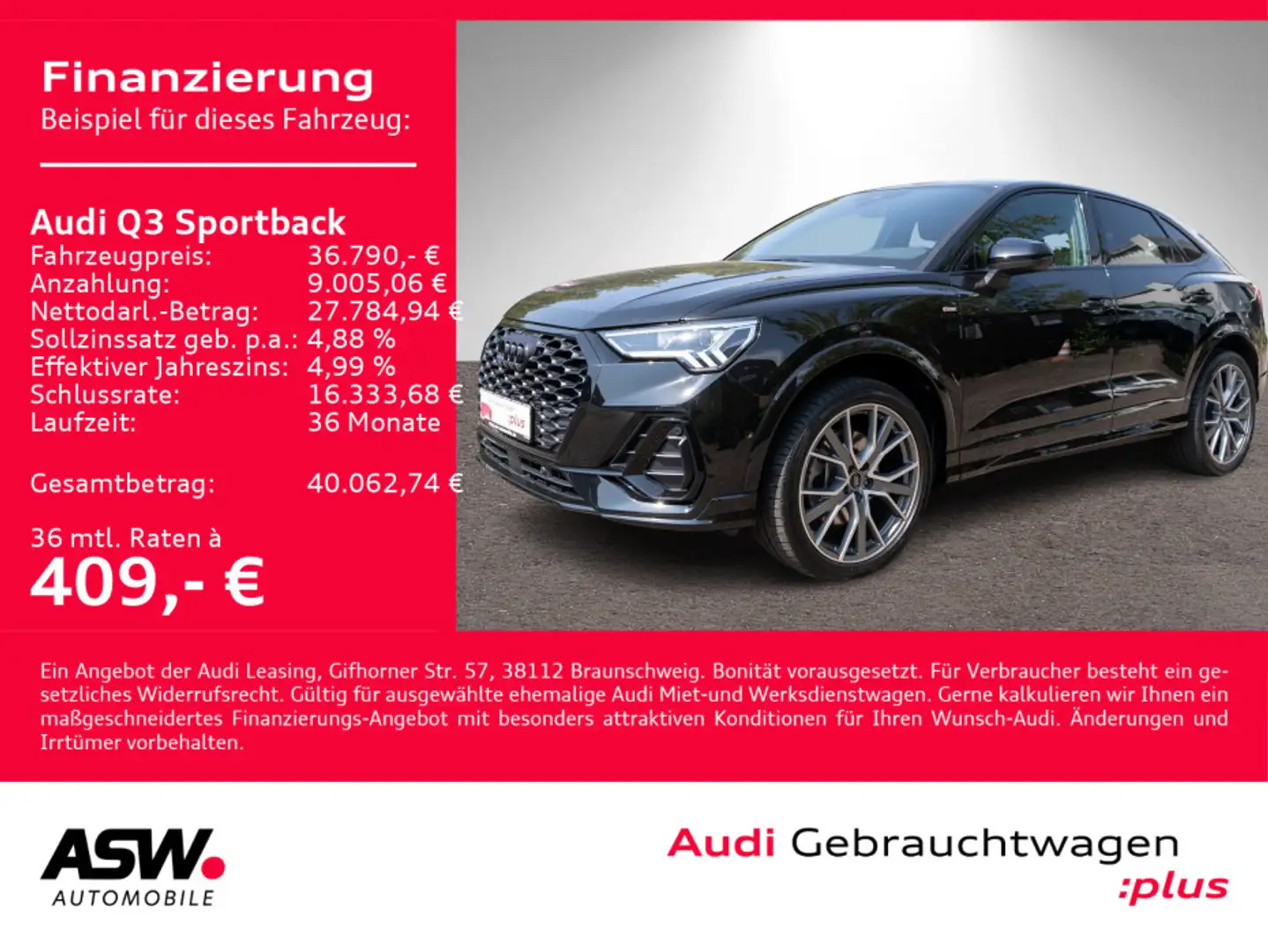 Audi Q3 S line 45TFSI quattro Navi LED ACC Noir - 1