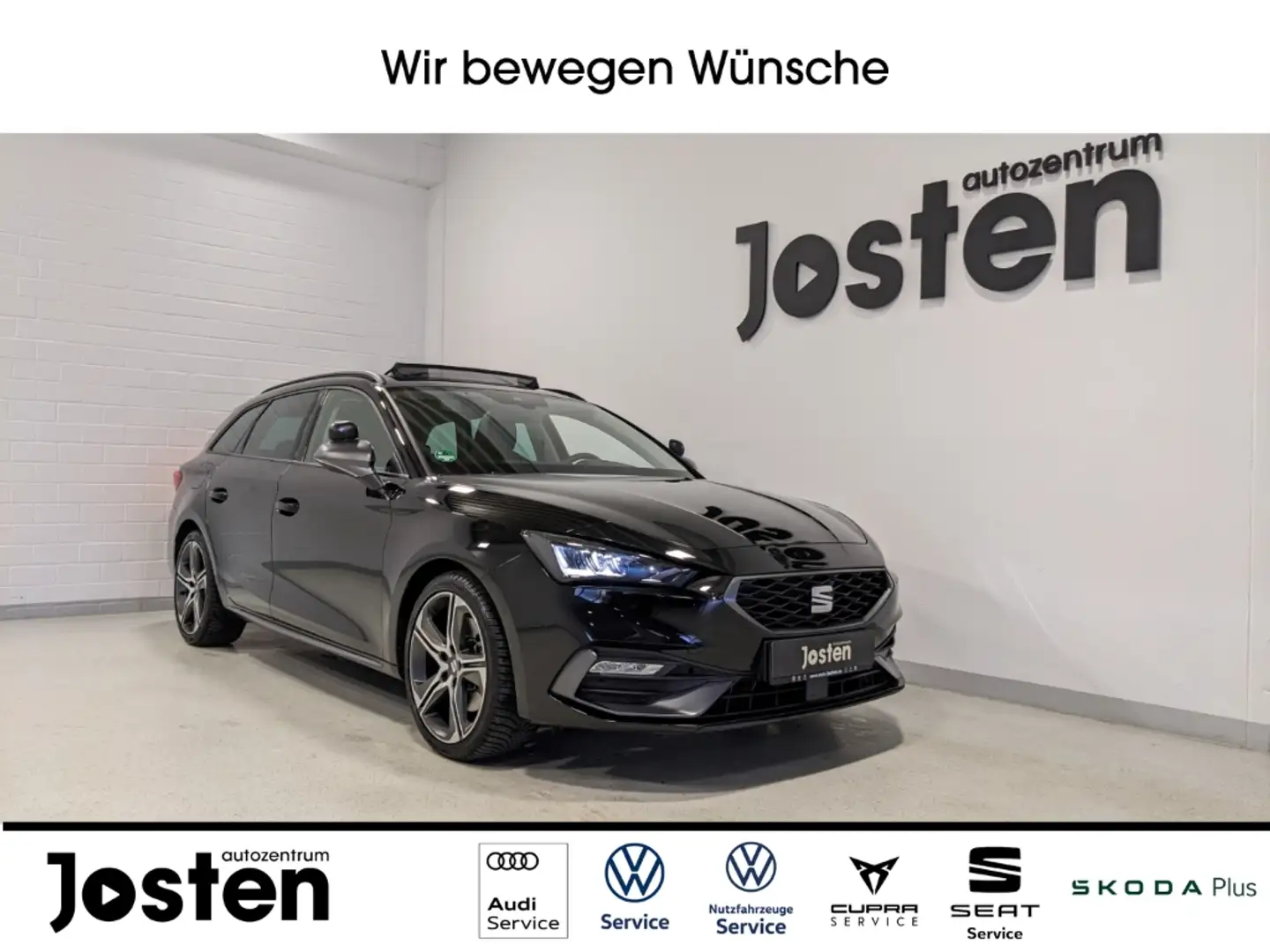 SEAT Leon FR ST 2.0 TDI DSG 4X4 Navi Pano LED CarPlay Zwart - 1