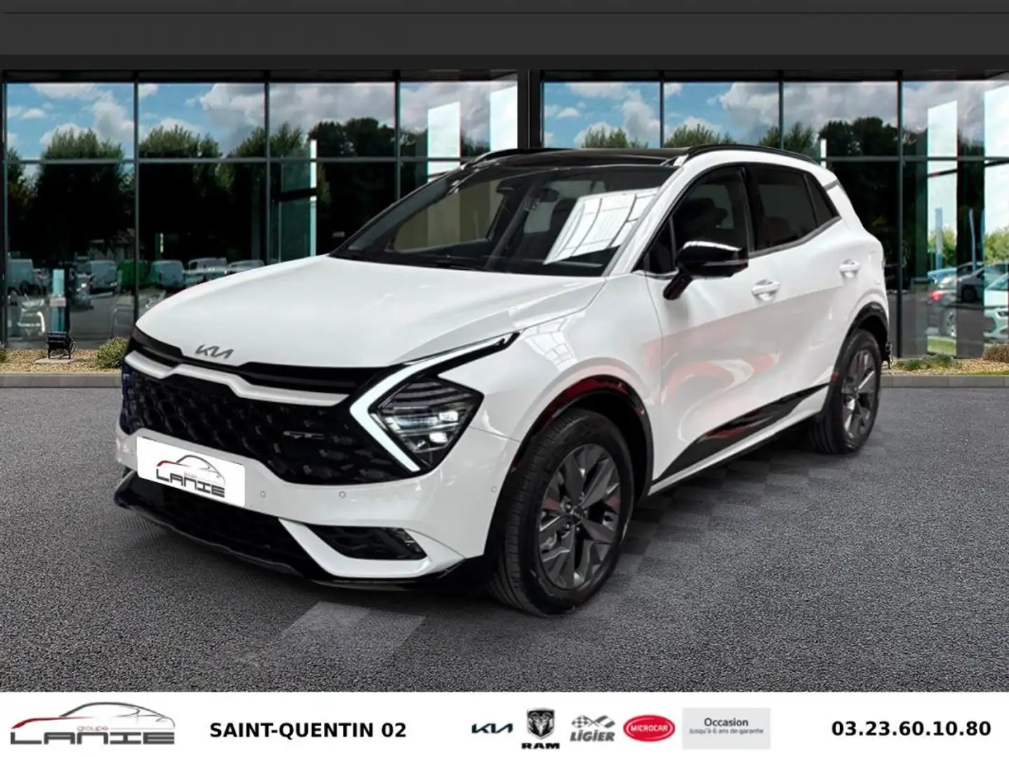 Kia Sportage 1.6 T-GDi 215ch ISG Hybride BVA6 4x2 GT-line Premi Blanc - 1