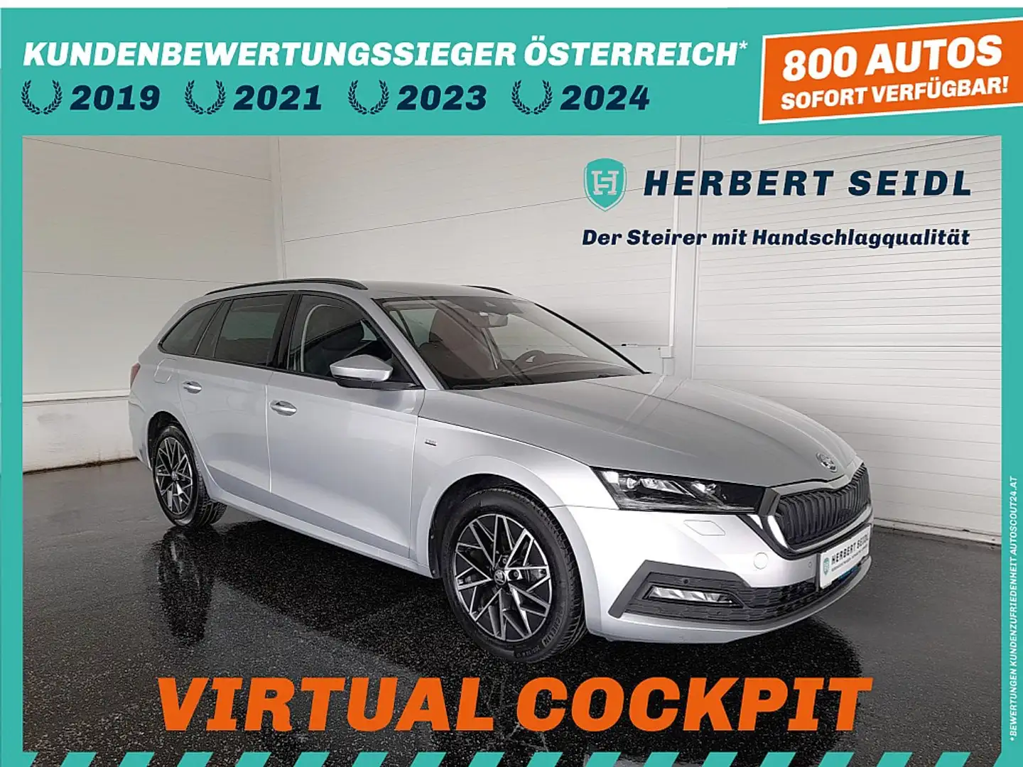 Skoda Octavia Combi CLEVER 2,0 TDI DSG *MATRIX-LED / VIRTUELL... Argintiu - 1