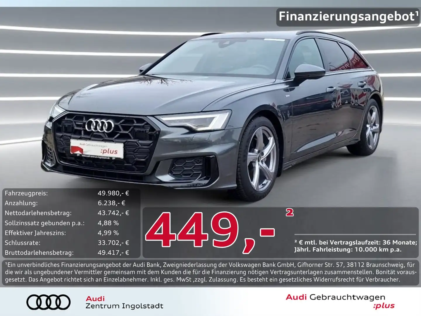 Audi A6 Avant 40 TDI qu S line STHZG AHK KAM Design Grau - 1