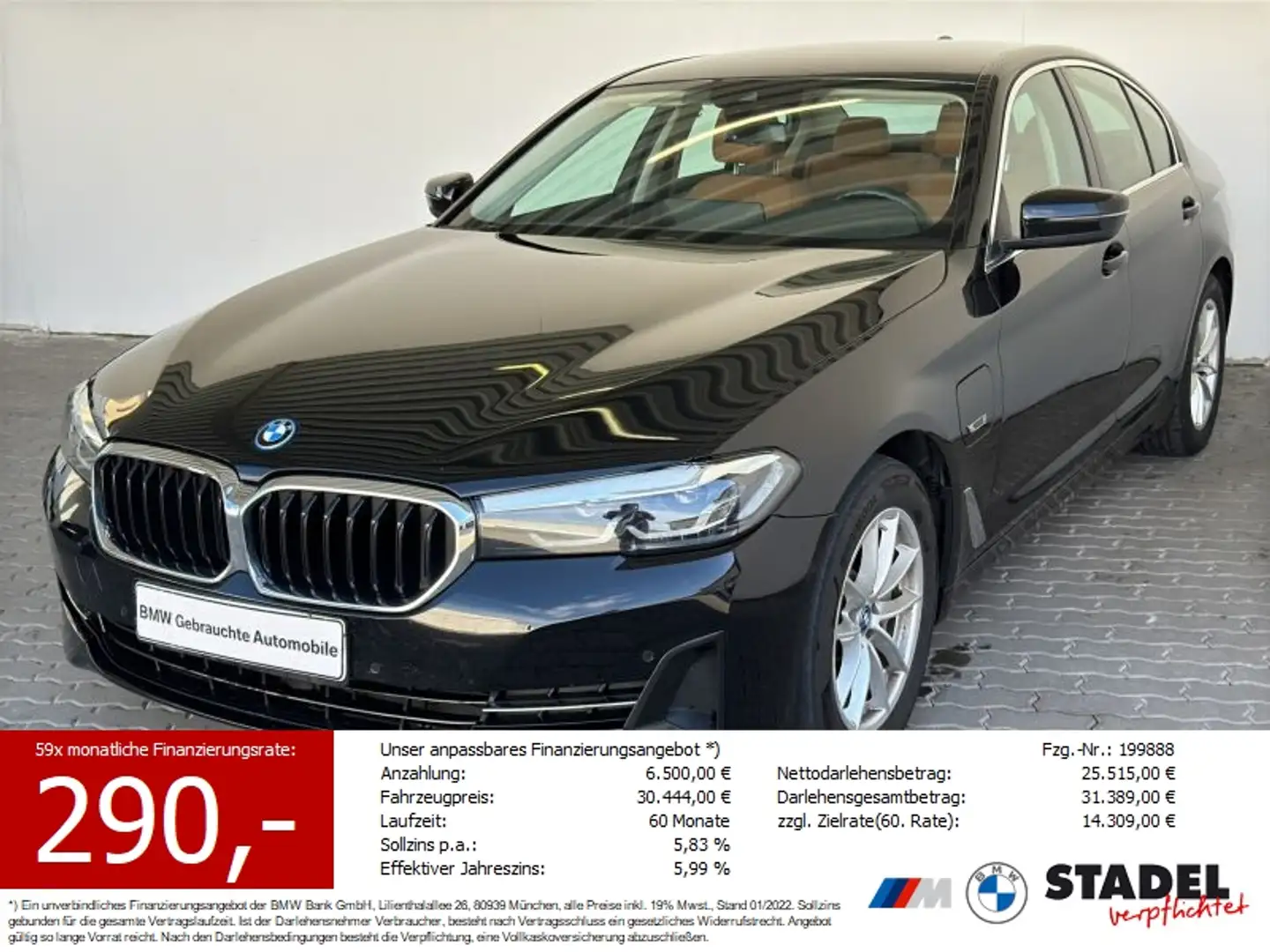 BMW 520 e Lim. Navi.LED.WLAN.HiFi.RüKam.Ambiente.DAB Negro - 1