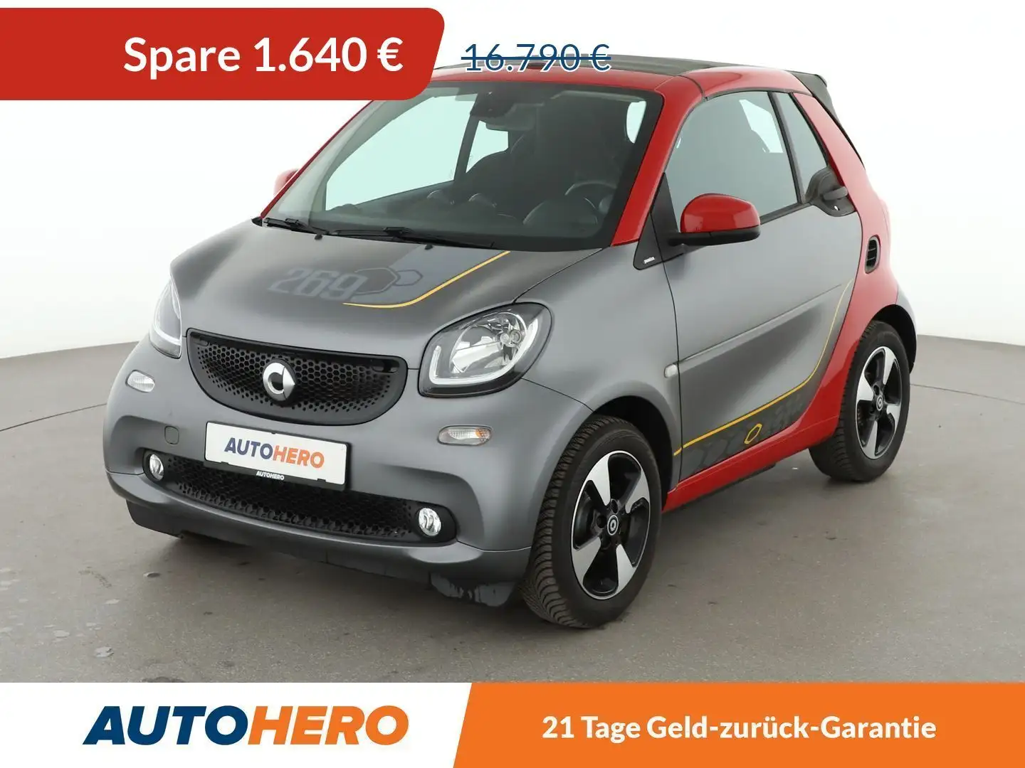 smart forTwo 0.9 Turbo Basis passion Aut.*TEMPO*SHZ*ALU* Grau - 1