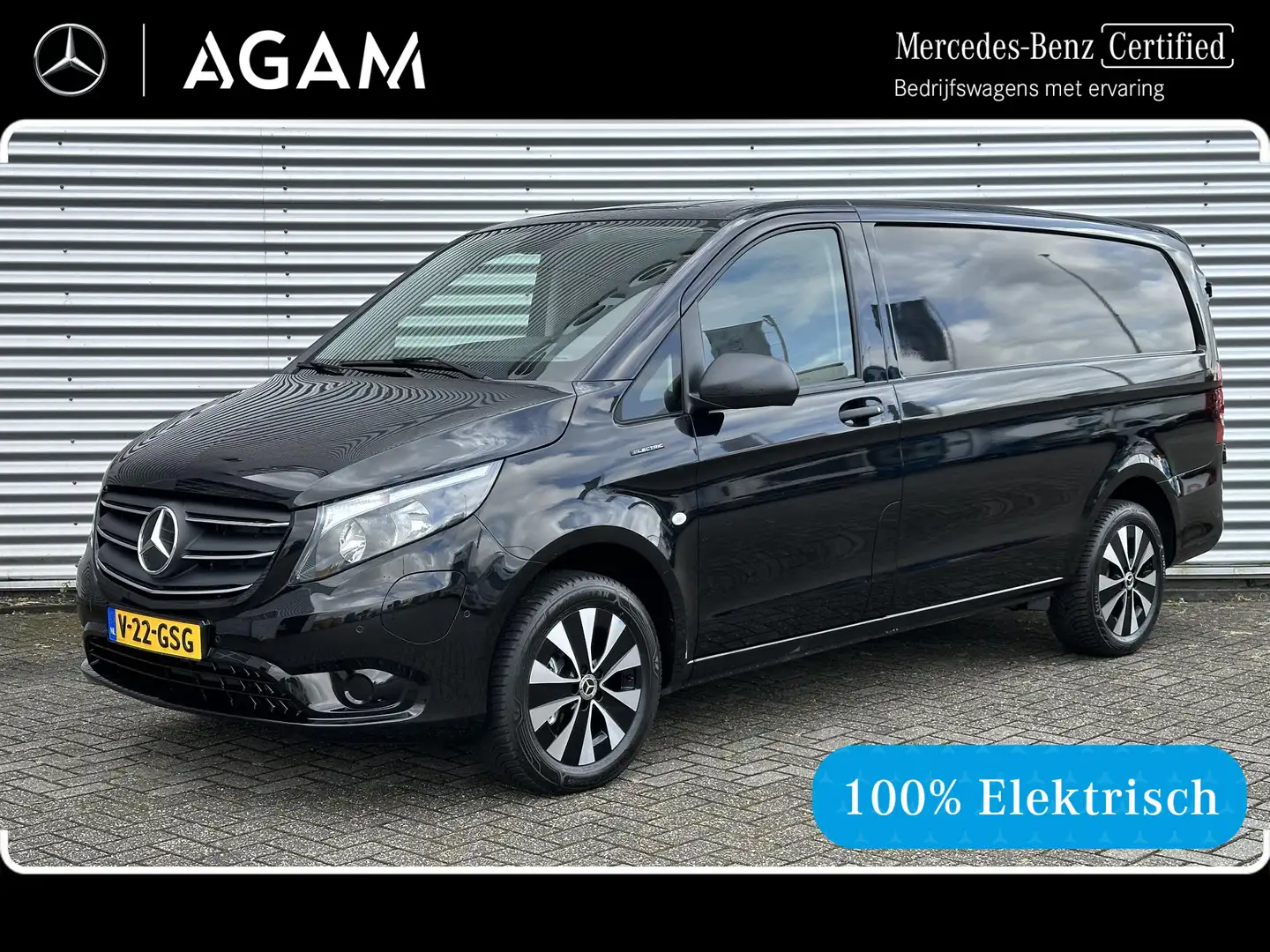 Mercedes-Benz Vito eVito 66 kWh 100% Elektrisch 286km wltp (Normale p Zwart - 1
