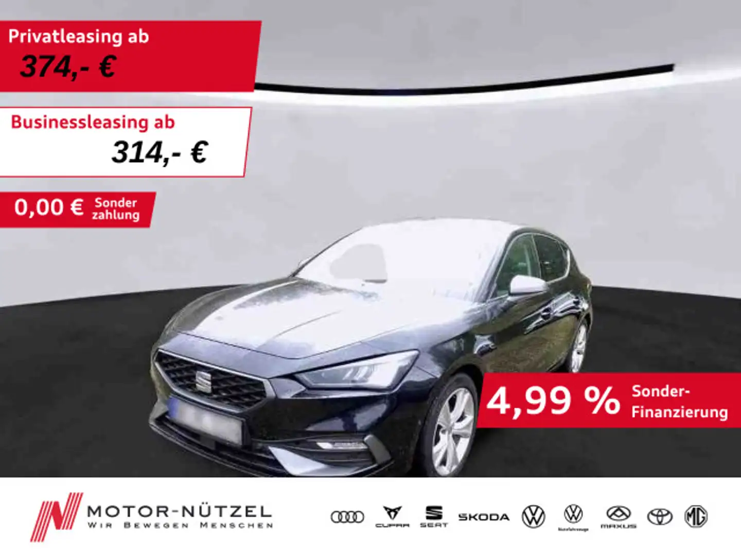 SEAT Leon 1.5eTSI DSG FR-LINE LED+NAV+GRA+SHZ+PDC+RFK Schwarz - 1