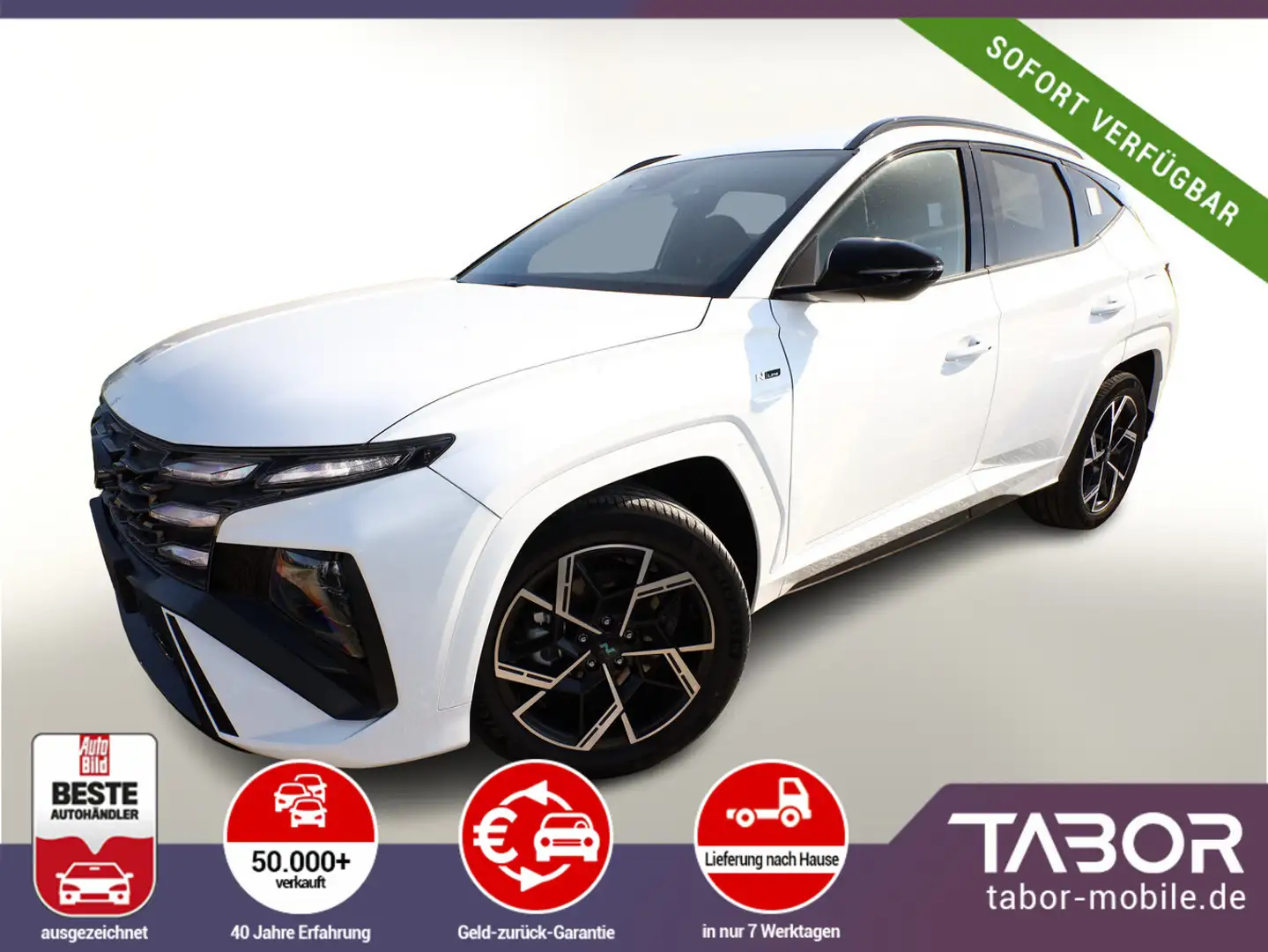 Hyundai TUCSON 1.6 T-GDI 160 N-Line Facelift Nav eHK PDC Weiß - 2