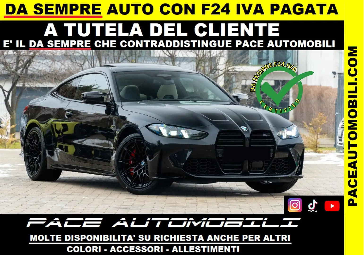 BMW M4 XDRIVE COMPETITION LED PDC KAMERA LASER LED TETTO Nero - 1