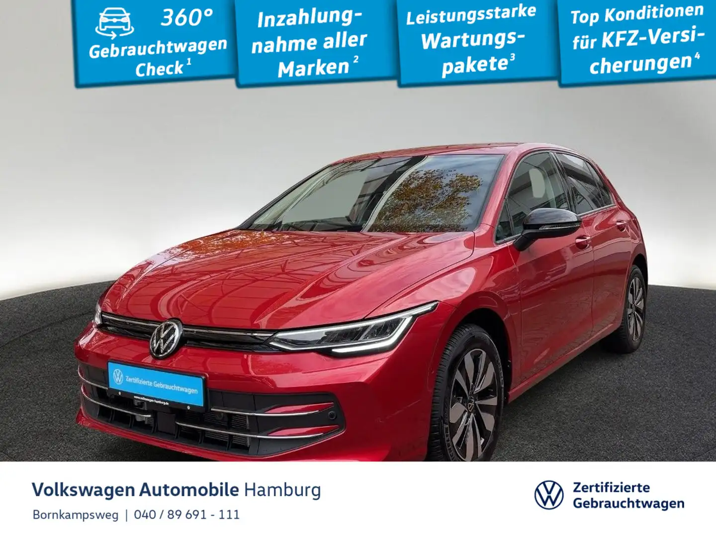 Volkswagen Golf VIII 1.5 eTSI Goal DSG AHK Rückfkamera Sitz Rot - 1