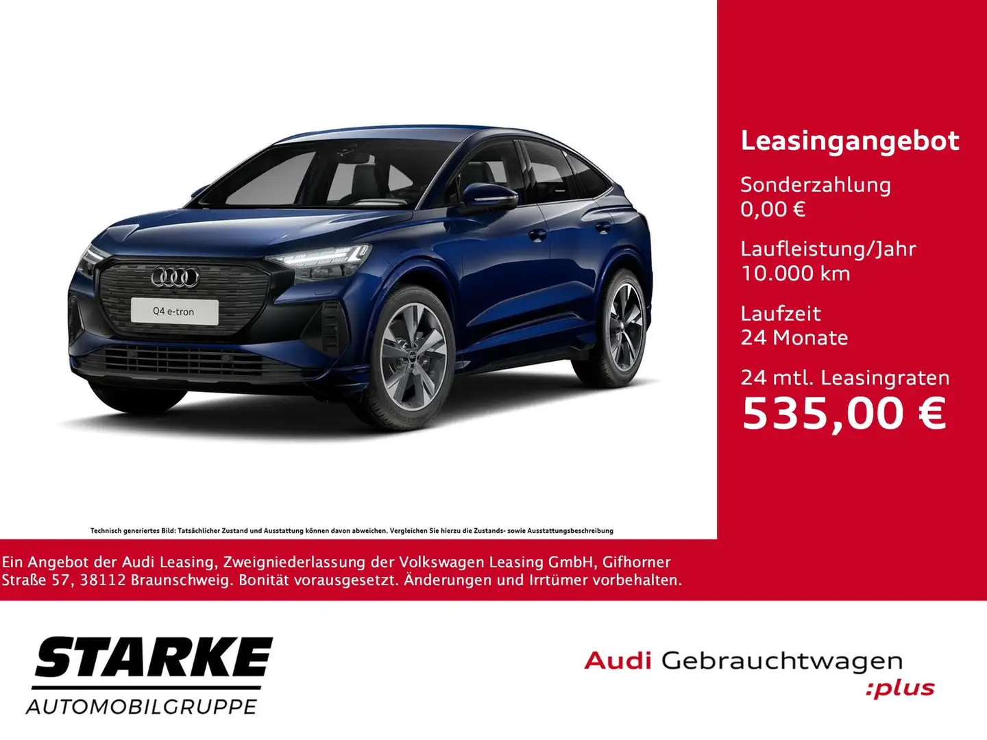 Audi Q4 e-tron 50 Sportback Blau - 1