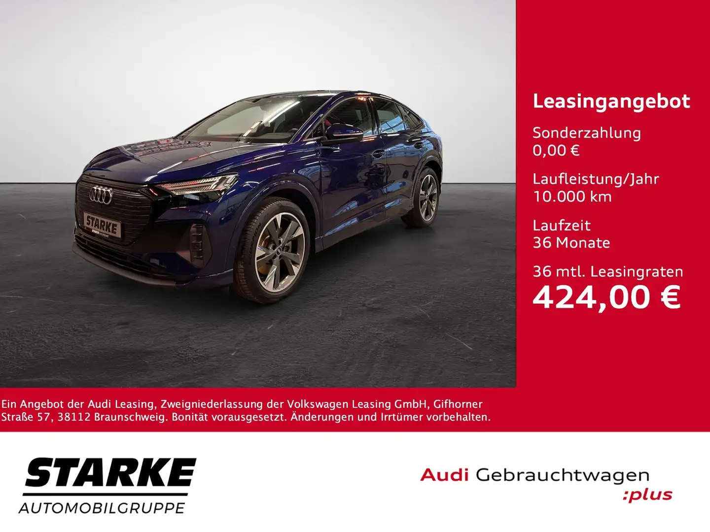 Audi Q4 e-tron 50 Sportback Blau - 1